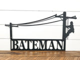Lineman Family Name Metal Sign