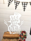 Let It Snow Metal Snowman Home Decor