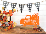 Happy Fall Truck with Pumpkin Metal Art