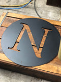 Initial Circle Metal Art