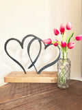Love Double Heart Metal Art
