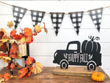 Happy Fall Truck with Pumpkin Metal Art