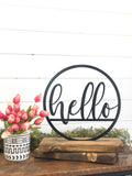 Hello Metal Decor