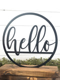 Hello Metal Decor