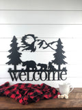 Bear Welcome Metal Sign