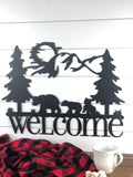 Bear Welcome Metal Sign