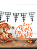 Give Thanks Metal Pumpkin Art