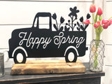 Happy Spring Truck Metal Decor