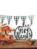 Give Thanks Metal Pumpkin Art