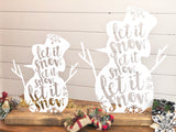 Let It Snow Metal Snowman Home Decor