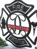 Fire Rescue Personalized Metal Sign