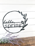 Hello Spring Metal Home Decor