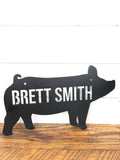 Livestock Exhibitor Name Sign for Show Pig
