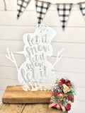 Let It Snow Metal Snowman Home Decor