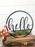 Hello Metal Decor