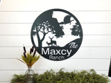 Deer and Turkey Ranch Family Name Sign