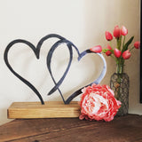 Love Double Heart Metal Art