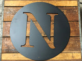 Initial Circle Metal Art