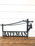 Lineman Family Name Metal Sign