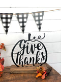 Give Thanks Metal Pumpkin Art