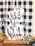 Let It Snow Metal Snowman Home Decor