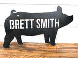 Livestock Exhibitor Name Sign for Show Pig