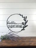 Hello Spring Metal Home Decor