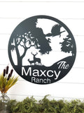 Deer and Turkey Ranch Family Name Sign