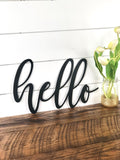 Hello Script Metal Cutout