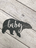 Baby Bear Metal Sign