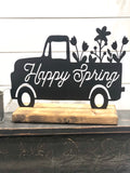Happy Spring Truck Metal Decor