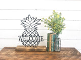 Pineapple Welcome Metal Sign