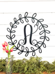 Leafy Border Last Name Monogram