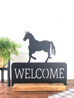Horse Welcome Home Decor Sign