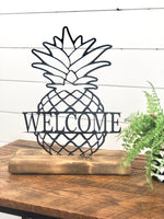 Pineapple Welcome Metal Sign