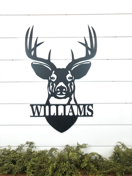 Deer Head Personalized Name Sign